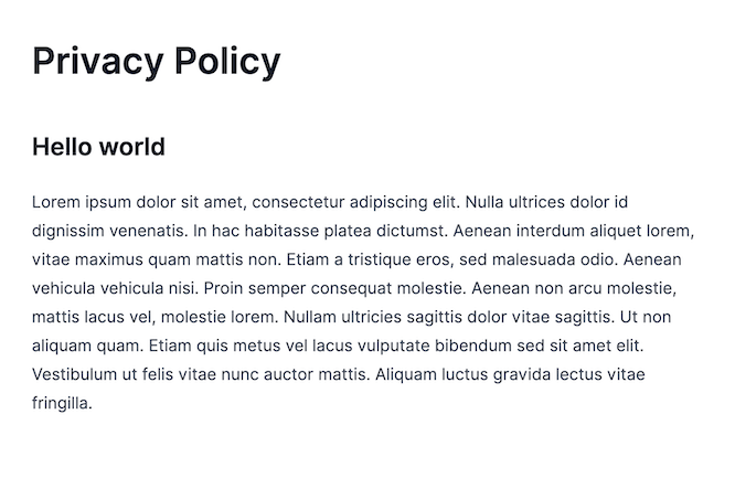 Privacy policy example